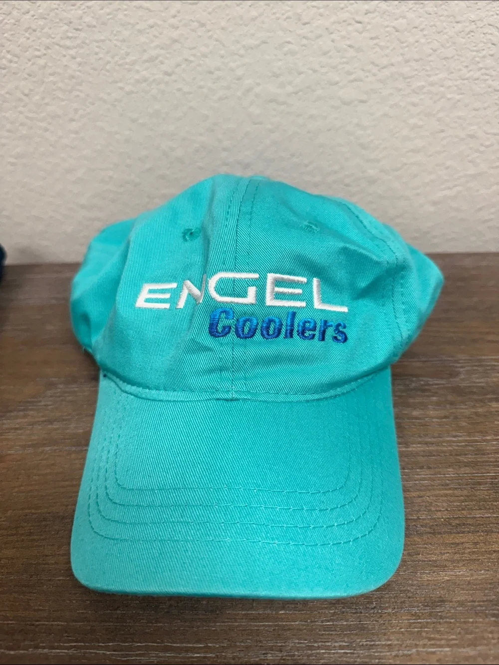 Angel Turquoise Baseball Cap with White and Blue Embroidery
